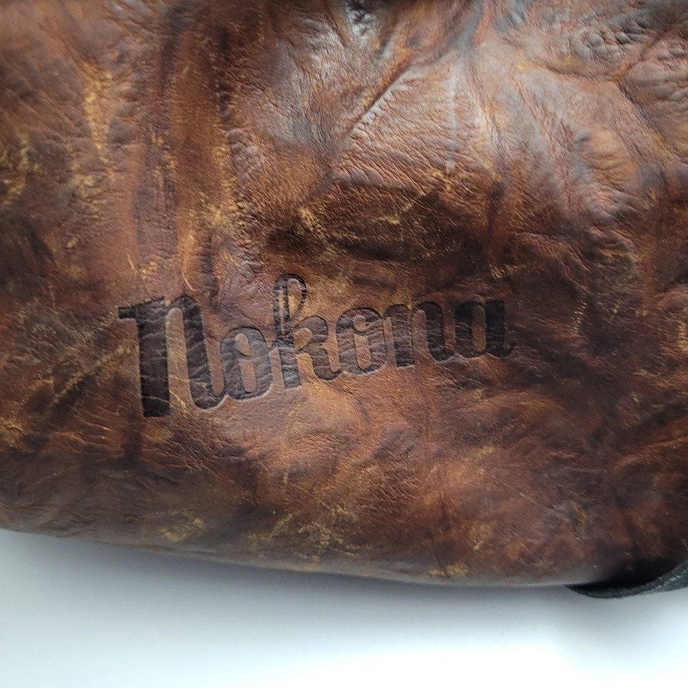 Vintage Nokona Leather Bag Travel Overnight Duffle Carry On Rare - Picture 5 of 14